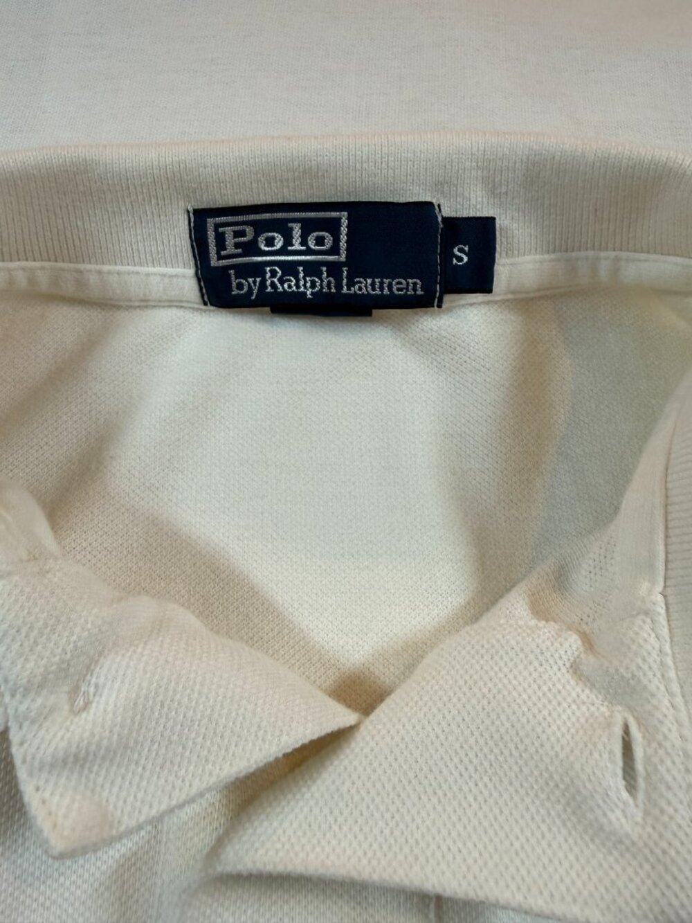 Polo Ralph Lauren Big Pony #3 Mesh Polo Shirt White Cream Men's S - Picture 2 of 8